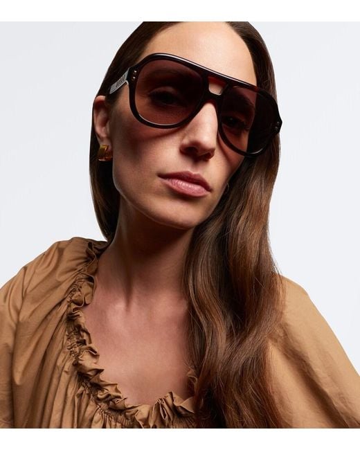 Fendi Brown Five Sisters Aviator Sunglasses