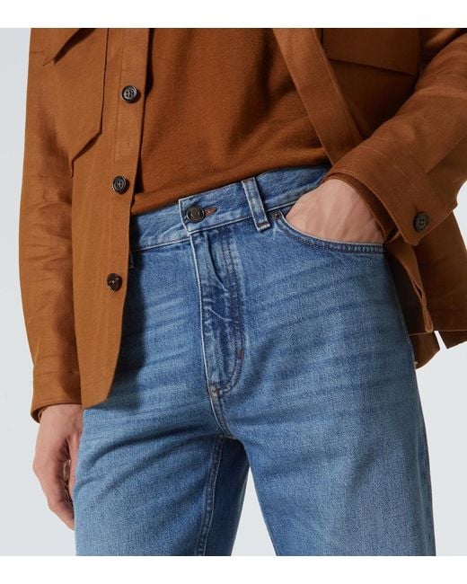 Zegna Blue Roccia Straight Jeans for men