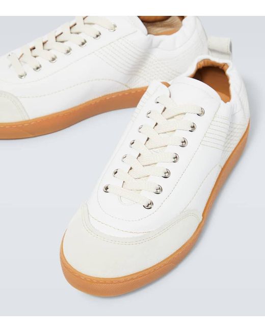 Baskets En Cuir Et Daim Dries Van Noten pour homme en coloris White