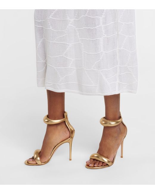 Gianvito Rossi Bijoux 105 Leather Sandals in Natural | Lyst