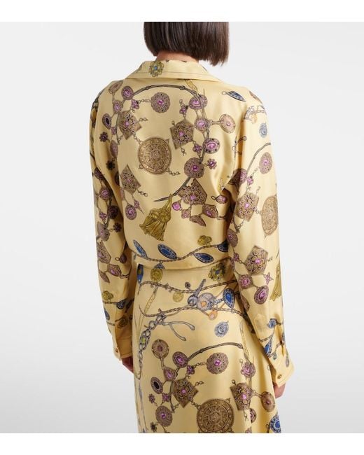 Versace Metallic Printed Silk Twill Shirt