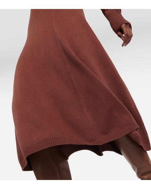 Joseph Brown Silk-Blend Midi Skirt