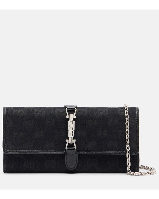Gucci Black Jackie Gg Canvas Clutch