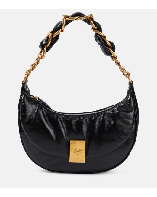 Balmain Black 1945 Leather Shoulder Bag