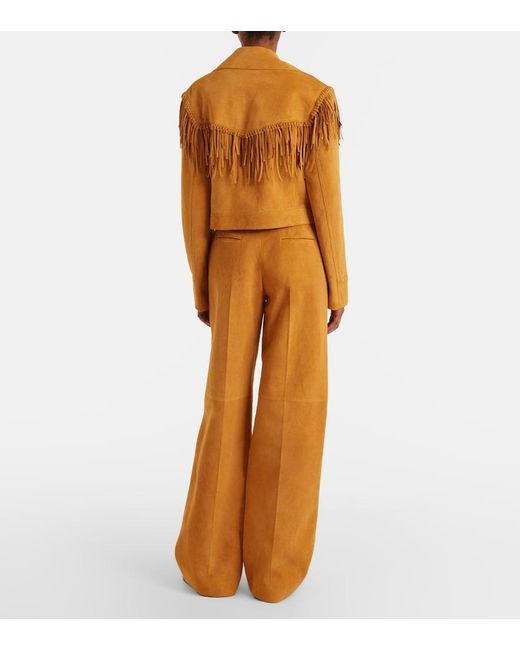 Gabriela Hearst Brown Norman Belted Suede Wide-Leg Pants
