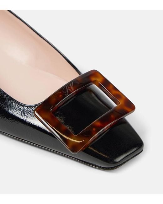 Roger Vivier Black Belle Vivier 25 Patent Leather Pumps
