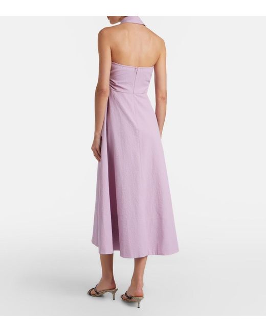 Veronica Beard Pink Mackey Cotton-Blend Midi Dress
