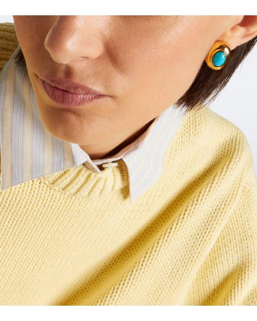 DEHANCHE Blue Stone Embellished Stud Earrings