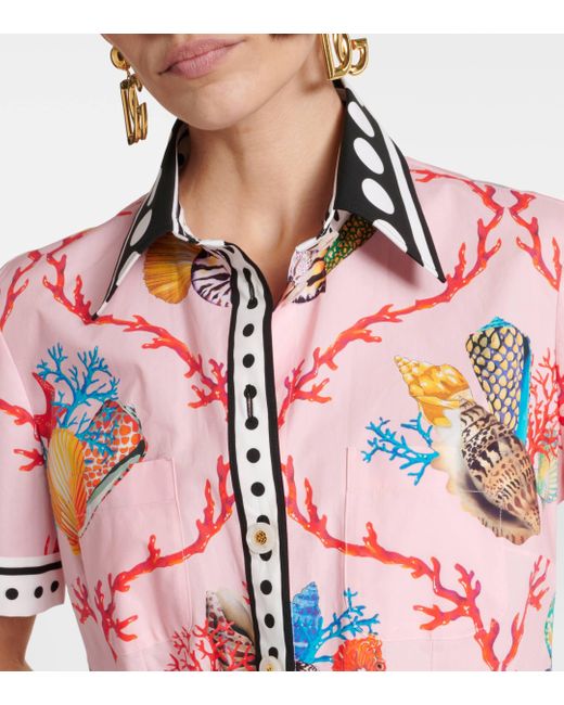Dolce & Gabbana Pink Capri Printed Cotton Playsuit