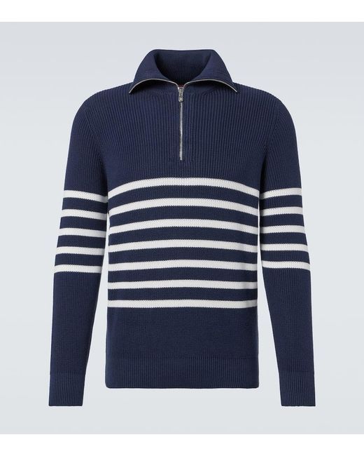 Brunello Cucinelli Pullover Aus Baumwolle in Blue für Herren