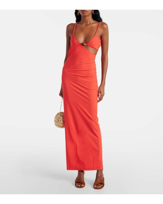 Christopher Esber Red Embellished Maxi Dress