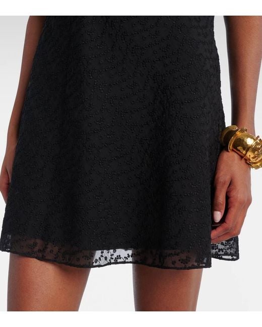 Saint Laurent Black Besticktes Minikleid