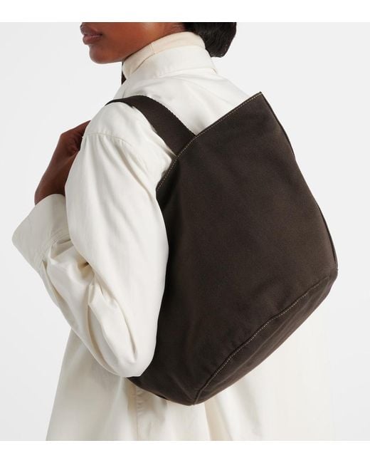 The Row Black Sisal Medium Canvas Tote Bag