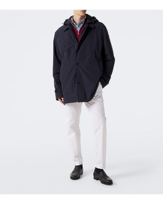 Moncler Blue Hooded Down Jacket for men