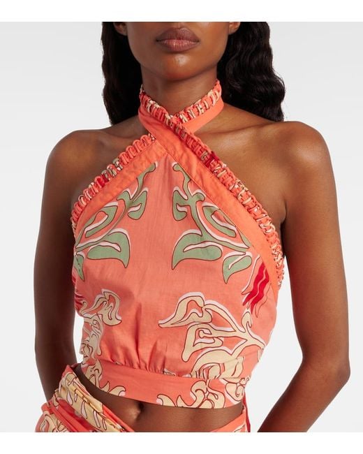 Top Cropped Suma di Poupette in Orange