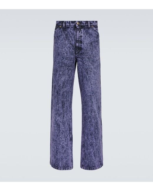 Marni Blue Low-Rise Straight Jeans for men