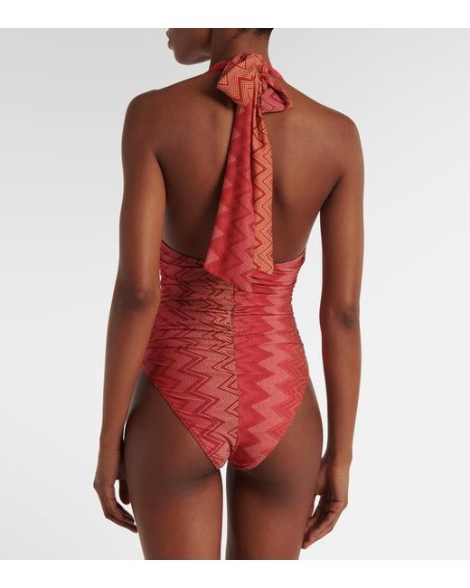Missoni Red Zigzag-Print Swimsuit