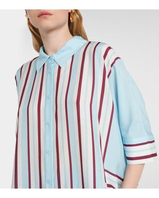 Jonathan Simkhai Blue Bowman Printed Oversized Shirt