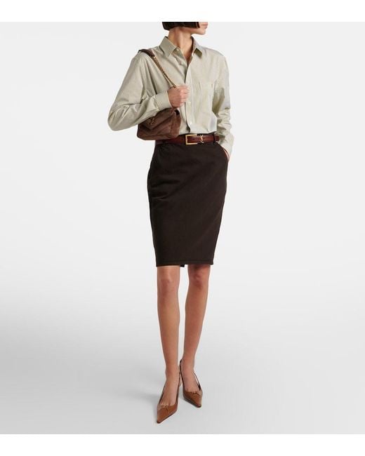 Saint Laurent Brown Loulou Suede Shoulder Bag