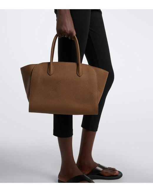 The Row Brown Marlo 12 Leather Tote Bag