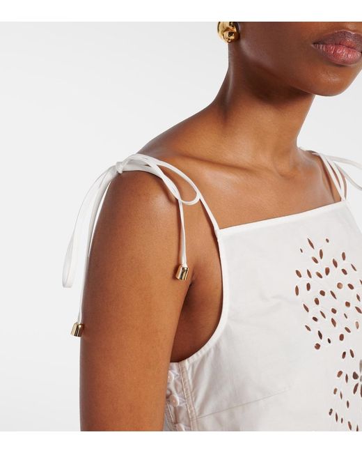 Self-Portrait White Embroidered Cotton Top
