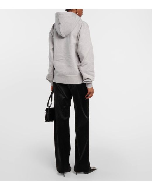Sweat-shirt a capuche en coton Saint Laurent en coloris Gray