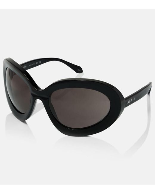 Alaïa Black Logo Oversized Sunglasses