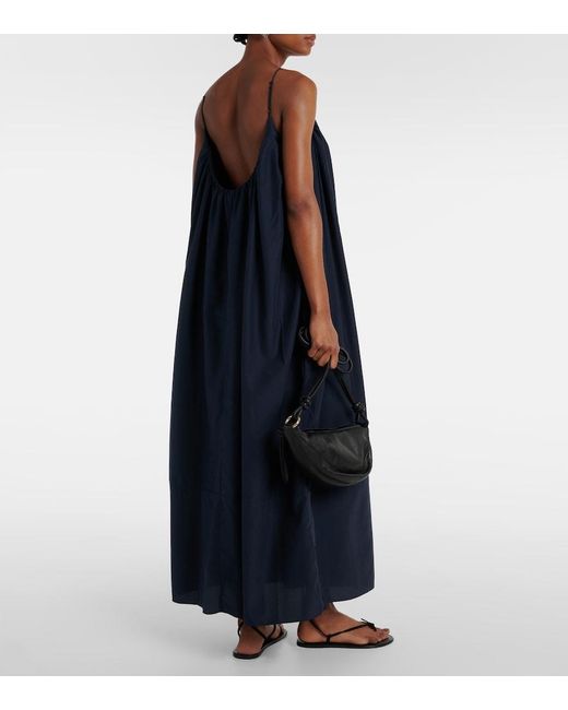 Faithfull The Brand Blue Seine Silk And Cotton Maxi Dress