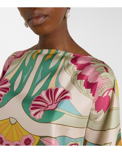 LaDoubleJ Multicolor Square Printed Silk Twill Top