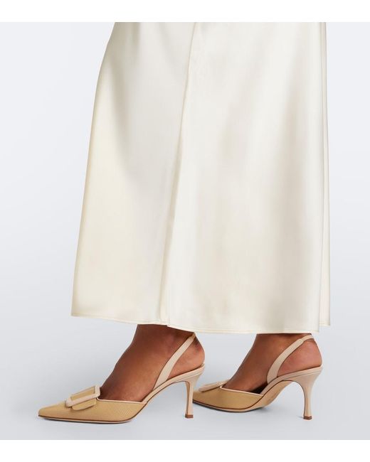 Jupe Longue Isaak En Satin De Soie Joseph en coloris Natural