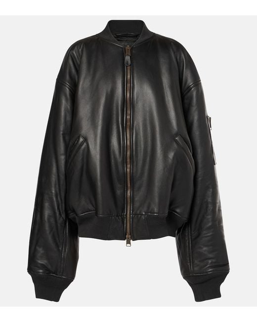 Balenciaga Black Leather Cargo Jacket