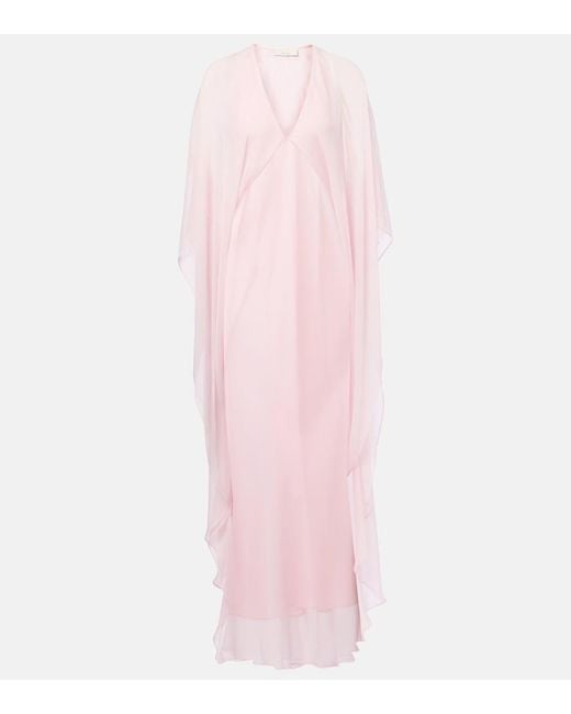 The Sei Pink Caped Silk Chiffon Gown