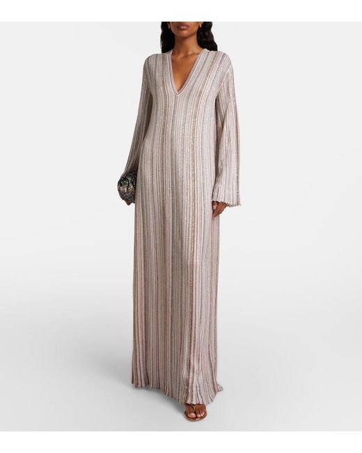 Missoni Natural Striped Lame Gown