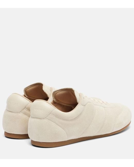 Lemaire White Sneakers Soft Runner Aus Veloursleder