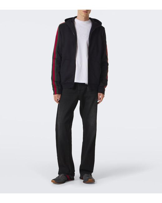 Gucci Gray Tempo Suede-Trimmed Sneakers for men