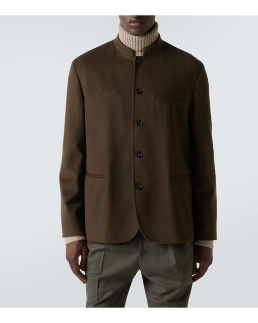 Loro Piana Green Cash Wish Single-Breasted Wool Jacket for men
