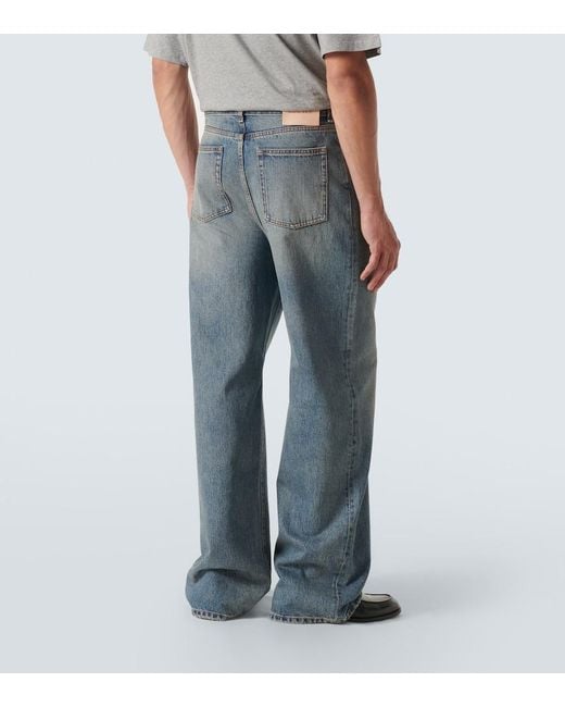 Loewe Blue Faded Wide-Leg Jeans for men