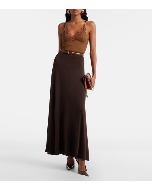 Saint Laurent Brown Knitted Maxi Skirt