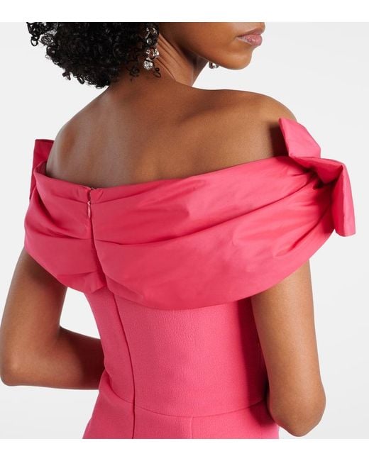 Rebecca Vallance Pink Bow-Detail Crepe Minidress