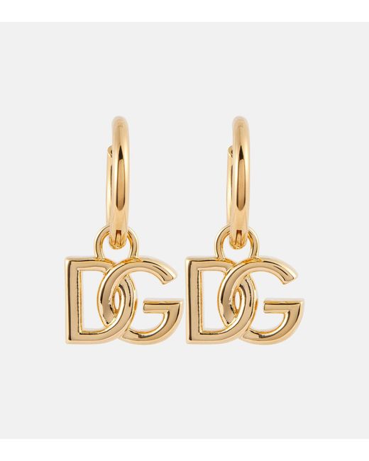 Orecchini a cerchio con logo dg in ottone e metallo color oro donna di  Dolce & Gabbana in Metallizzato | Lyst