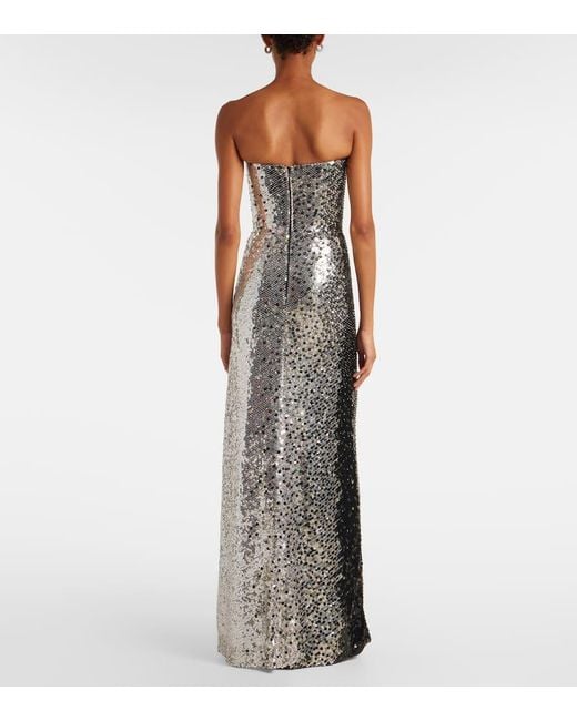 Abito Lungo Caron Con Paillettes di Jenny Packham in Gray