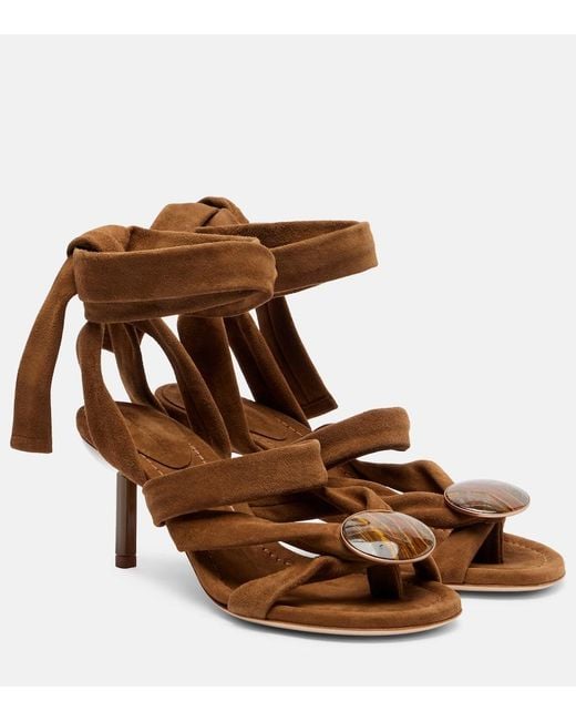 Christopher Esber Brown Doma Embellished Suede Sandals