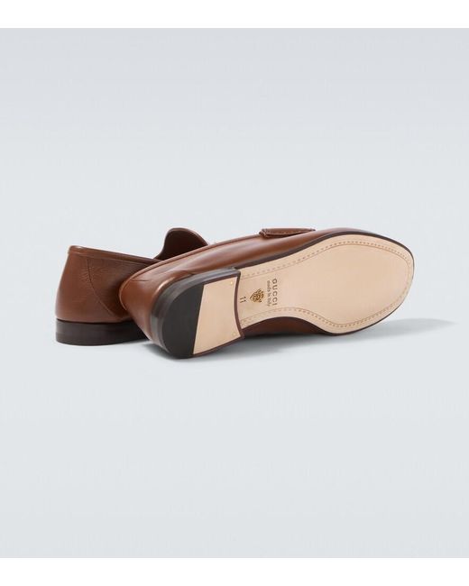 Gucci Brown Lugano Horsebit Leather Loafers for men