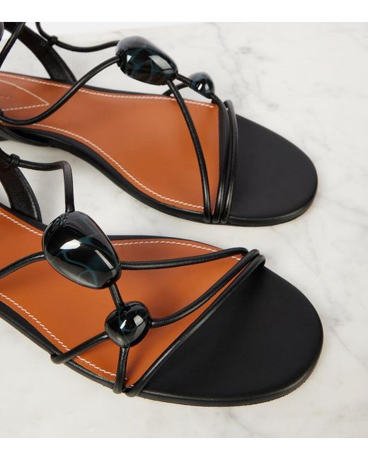 Zimmermann Black Gleam Leather Sandals