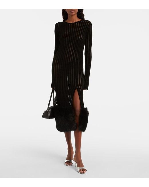 Blumarine Black Knit Midi Dress