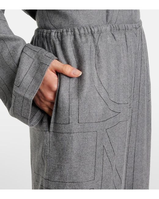 Totême  Gray Pyjama-Hose Monogram Aus Flanell