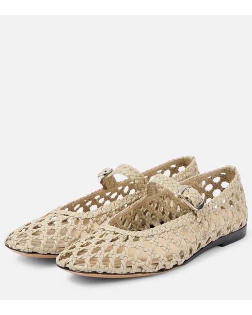 Le Monde Beryl Natural Woven Leather Ballet Flats