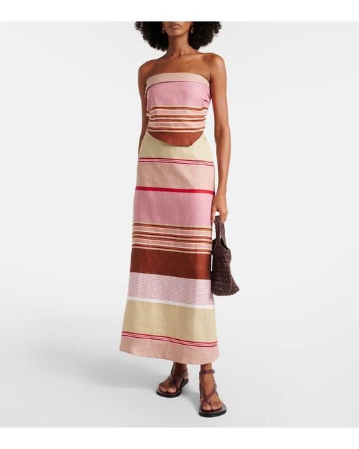 Top Bustier Ebbe Raye En Lin Faithfull The Brand en coloris Pink