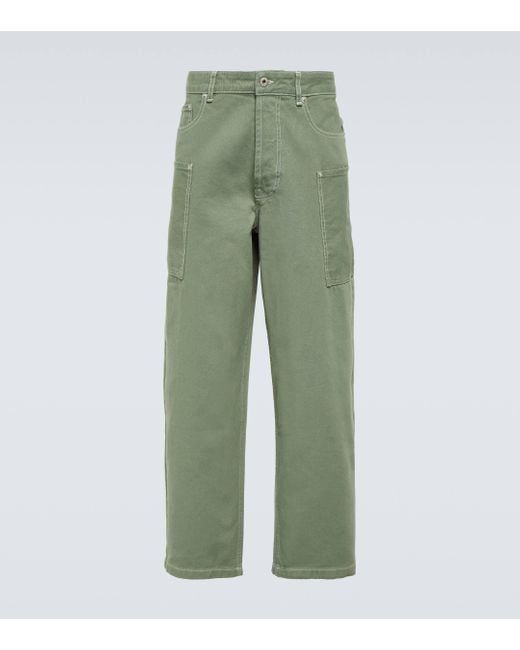 KENZO Green Low-rise Wide-leg Jeans for men