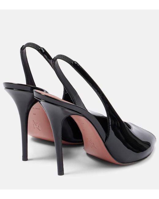 AMINA MUADDI Black Kristina 105 Patent Leather Peep-Toe Pumps